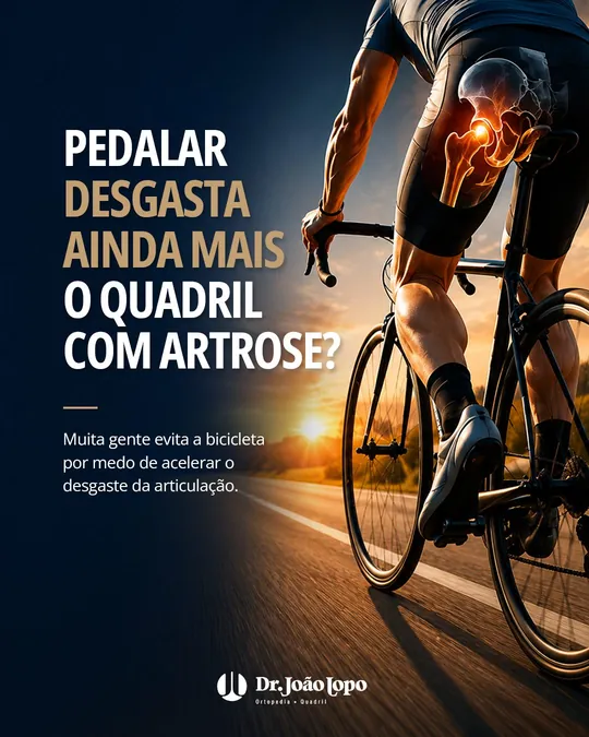 Post do Dr. João Lopo sobre pedalar com artrose no quadril